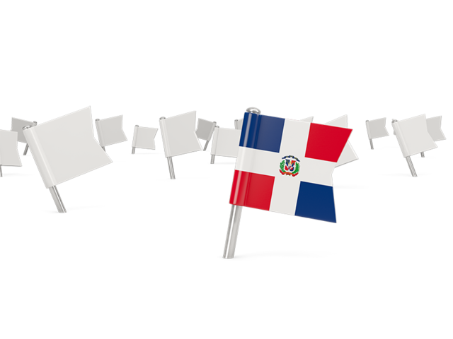 Белые флажки. Скачать флаг. Доминиканская Республика