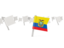 Ecuador. White flag pins. Download icon.