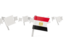 Egypt. White flag pins. Download icon.