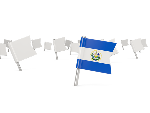 Белые флажки. Скачать флаг. Сальвадор