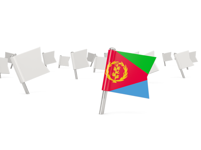 Белые флажки. Скачать флаг. Эритрея