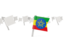 Ethiopia. White flag pins. Download icon.