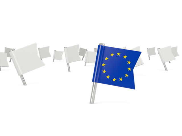 Белые флажки. Скачать флаг. Европейский союз