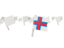 Faroe Islands. White flag pins. Download icon.