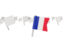 France. White flag pins. Download icon.