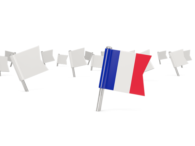 White flag pins. Illustration of flag of France