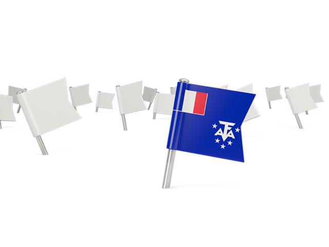 Белые флажки. Скачать флаг. Французские Южные и Антарктические территории