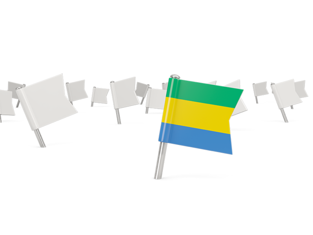 White flag pins. Download flag icon of Gabon at PNG format