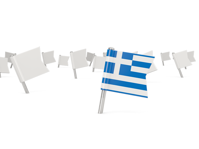 White flag pins. Download flag icon of Greece at PNG format