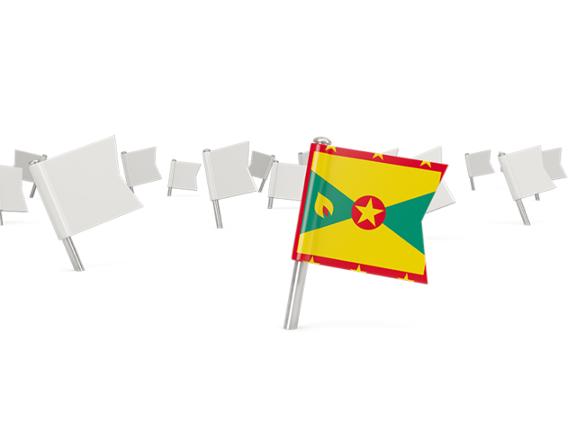 White flag pins. Download flag icon of Grenada at PNG format