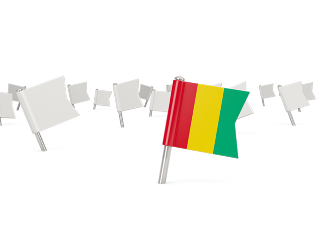 White flag pins. Download flag icon of Guinea at PNG format