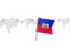 Haiti. White flag pins. Download icon.