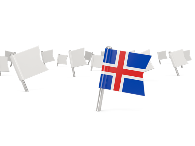 White flag pins. Download flag icon of Iceland at PNG format