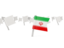 Iran. White flag pins. Download icon.