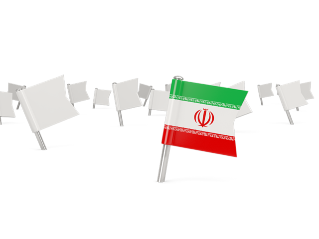 White flag pins. Download flag icon of Iran at PNG format