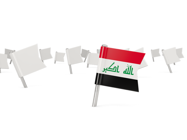 White flag pins. Download flag icon of Iraq at PNG format