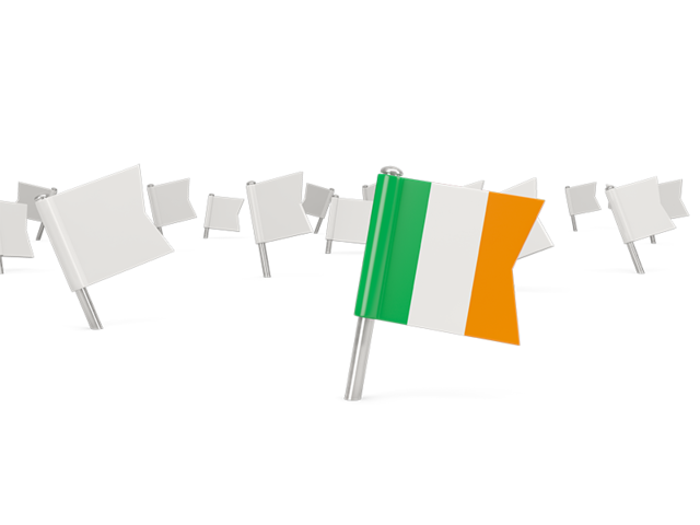 White flag pins. Download flag icon of Ireland at PNG format