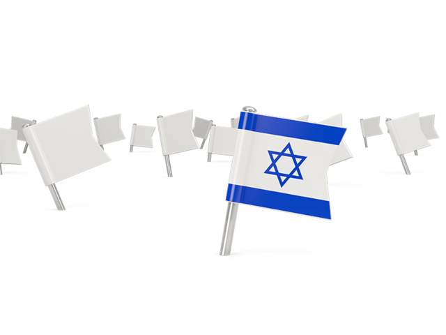 White flag pins. Download flag icon of Israel at PNG format