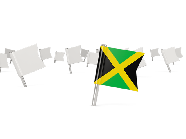 Белые флажки. Скачать флаг. Ямайка