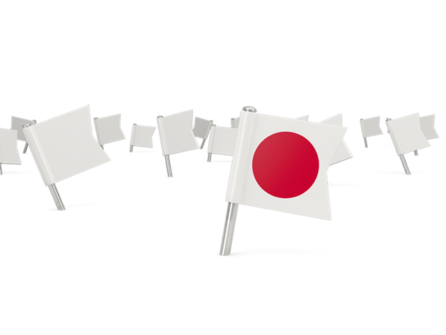 Белые флажки. Скачать флаг. Япония