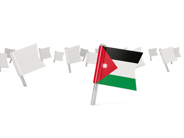 White flag pins. Download flag icon of Jordan at PNG format