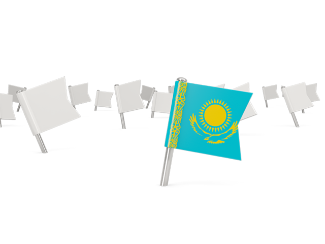 White flag pins. Download flag icon of Kazakhstan at PNG format