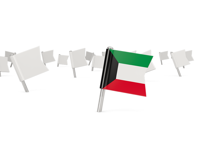 White flag pins. Download flag icon of Kuwait at PNG format