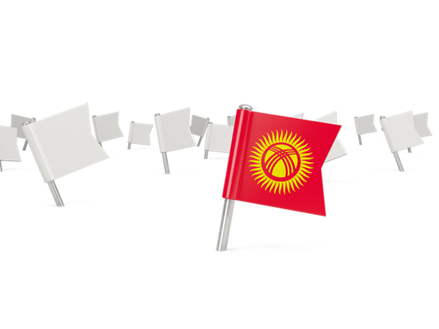 Белые флажки. Скачать флаг. Киргизия