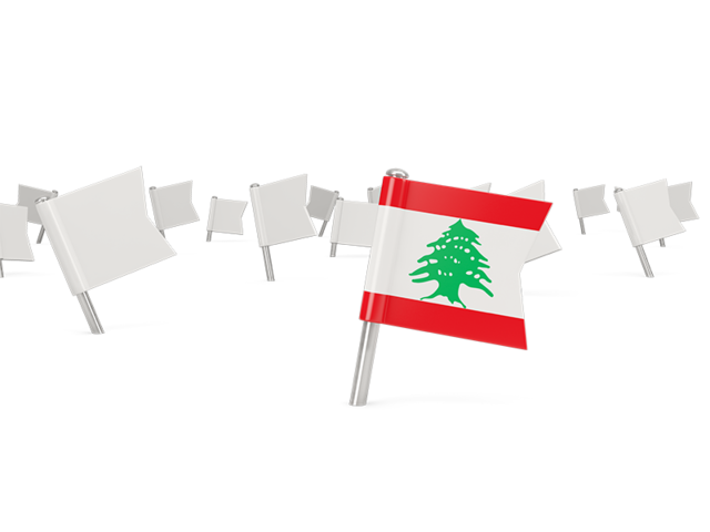 White flag pins. Download flag icon of Lebanon at PNG format