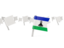 Lesotho. White flag pins. Download icon.