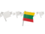 Lithuania. White flag pins. Download icon.