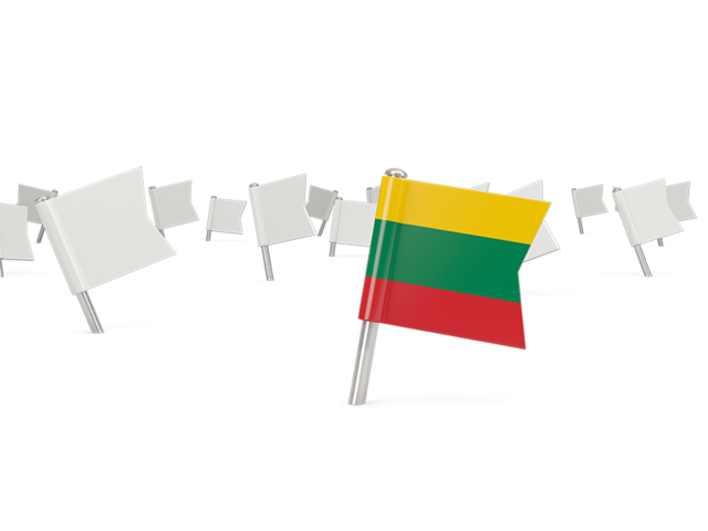 White flag pins. Download flag icon of Lithuania at PNG format