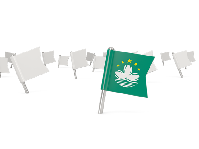 White flag pins. Download flag icon of Macao at PNG format