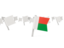 Madagascar. White flag pins. Download icon.