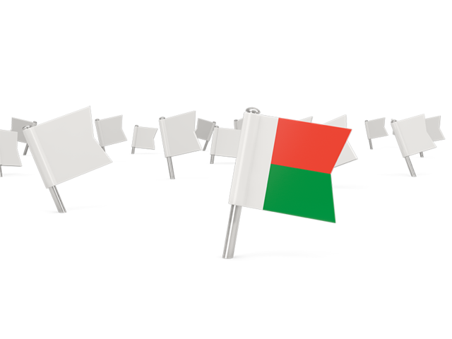 Белые флажки. Скачать флаг. Мадагаскар