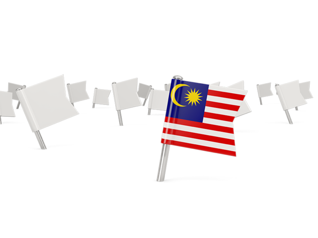 White flag pins. Download flag icon of Malaysia at PNG format