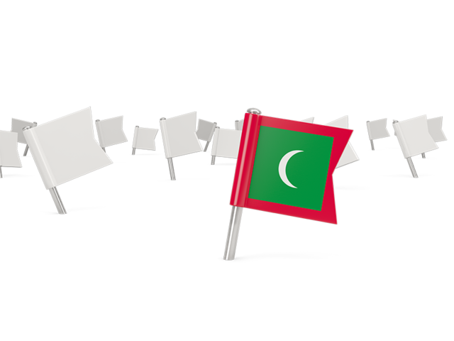 Белые флажки. Скачать флаг. Мальдивы