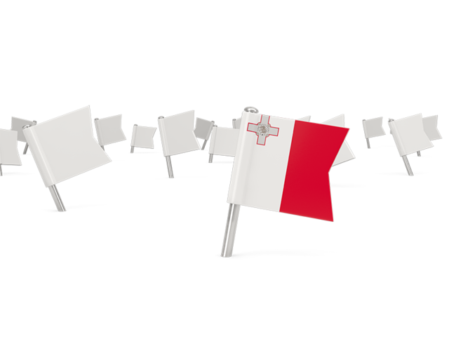 White flag pins. Download flag icon of Malta at PNG format