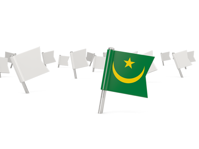 Белые флажки. Скачать флаг. Мавритания