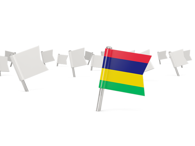 White flag pins. Download flag icon of Mauritius at PNG format
