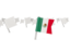 Mexico. White flag pins. Download icon.