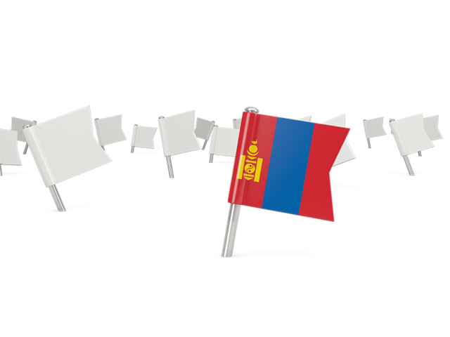 White flag pins. Download flag icon of Mongolia at PNG format