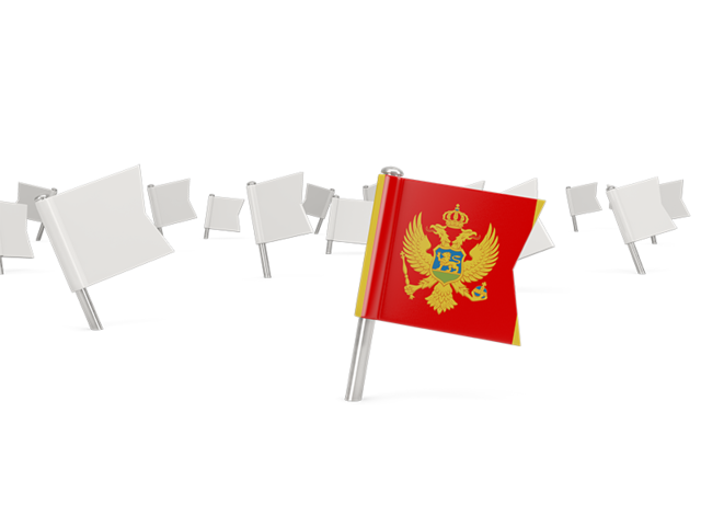 White flag pins. Download flag icon of Montenegro at PNG format