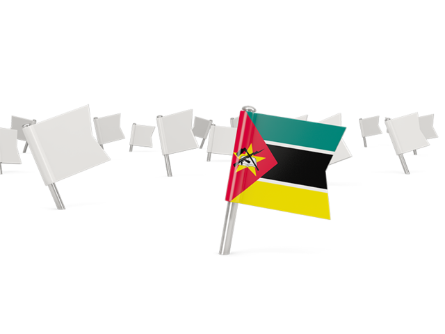 Белые флажки. Скачать флаг. Мозамбик