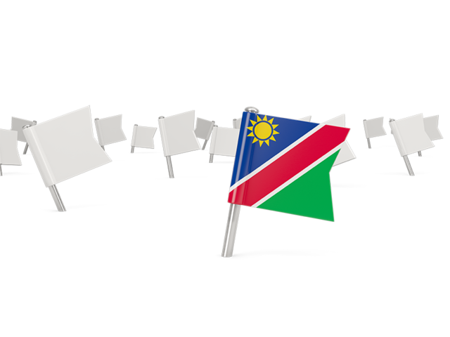 Белые флажки. Скачать флаг. Намибия