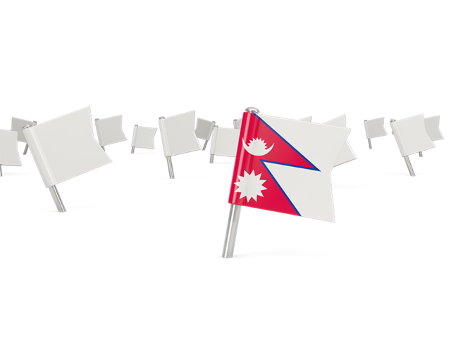 White flag pins. Download flag icon of Nepal at PNG format