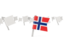 Norway. White flag pins. Download icon.