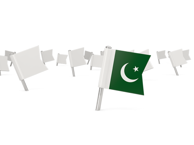 Белые флажки. Скачать флаг. Пакистан