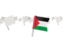 Palestinian territories. White flag pins. Download icon.