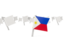 Philippines. White flag pins. Download icon.